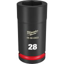ミルウォーキー 深口ソケット SHOCKWAVE IMPACT DUTY ディープインパクトソケット 3/4インチ(19mm)角 28mm (1個) 品番:49-66-6403