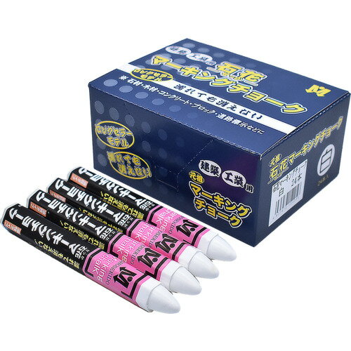 祥碩堂 建築用筆記具 石花マーキングチョーク 24本箱売 白色 (1箱) 品番：S15405