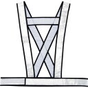 緑十字 作業服 安全ベスト(発光帯) 白反射タイプ フリーサイズ 発光帯(B)白 (1着) 品番:238021