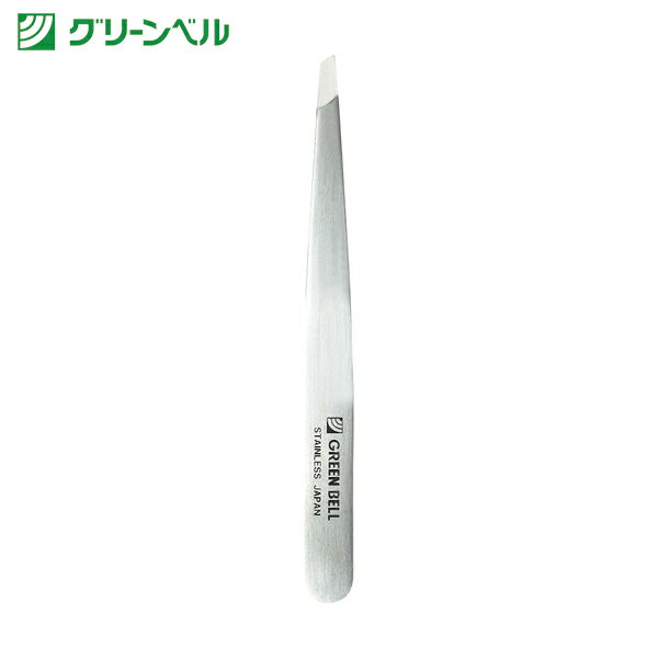 【6/22 20:00〜6/27 01:59迄 ポイント2倍 お買い物マラソン】 グリーンベル GREENBELL ステンレス製 高級毛抜き（先斜め） 全長95mm (1個) 品番：G-2151