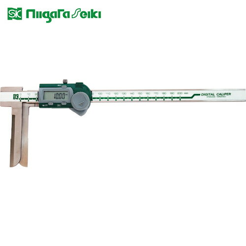 SK 新潟精機 デジタルインサイドノギスナイフエッジ型 200mm (1台) 品番：GDCS-200IK
