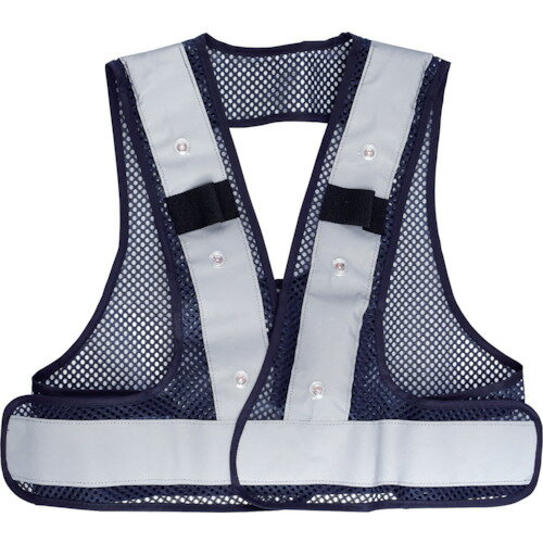 リンクサス F-H-VフルハーネスベストLED ネイビーxシルバー (1着) 品番：FHV-ENS