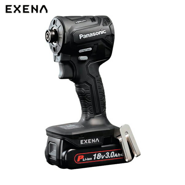 パナソニック EXENA 充電インパクトドライバー 18V3.0Ah電池セット品 黒 (1台) 品番：EZ1PD1N18D-B