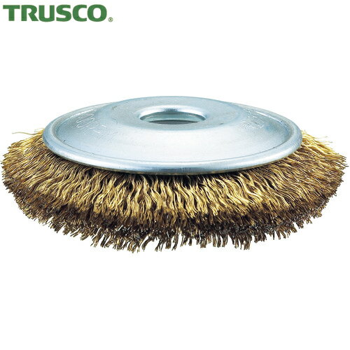 トラスコ TRUSCO エアー工具用べベルブラシ Φ85mm 真鍮メッキ 線径0.27 (1個) 品番：GBB-85AC