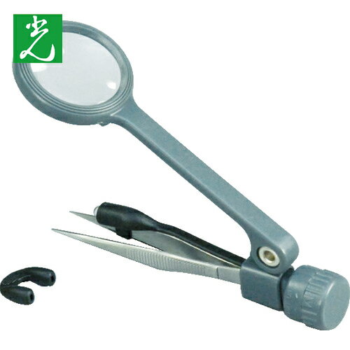 光 LEDライト付きルーペ ピンセット付き (1個) 品番：HE-08