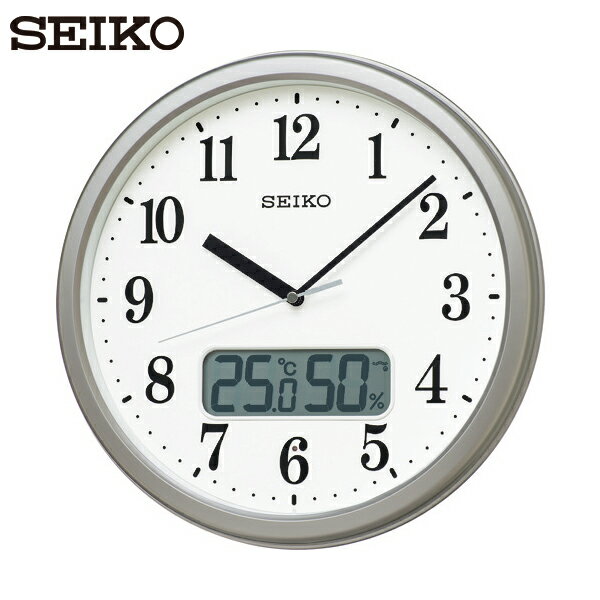 セイコー SEIKO 電波掛時計 KX244S （温度湿度表示付き） (1個) 品番：KX244S