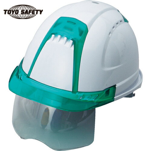 トーヨーセフティ TOYO ヘルメット ヴェンティープラス シールド面付 白 (1個) 品番：NO.391F-G-C-WH