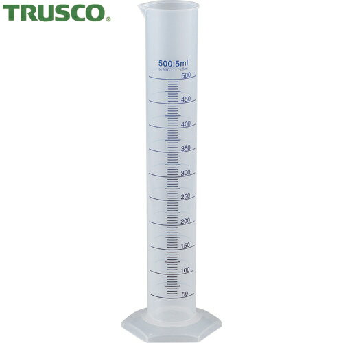 TRUSCO(トラスコ) メスシリンダー 500ml 青目盛付 PP製 (1個) 品番：MS500