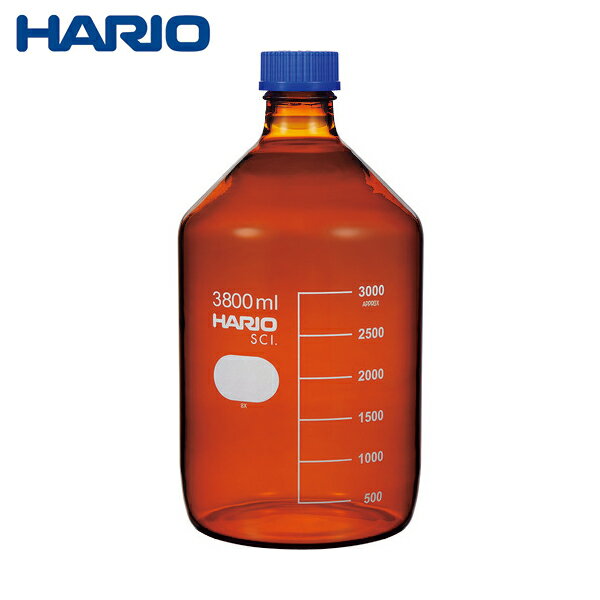 HARIO ボトル 耐熱ねじ口瓶(茶) 3800ml (1個) 品番：NBB-3.8L-SCI