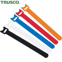 トラスコ TRUSCO ケーブルタイ マジックバンド 超薄型 ストラップ 20cm 赤 (5本入) (1袋) 品番:MKSH-2520-R