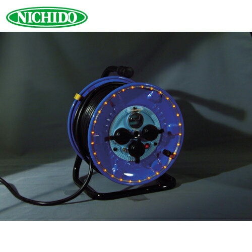 日動 電工ドラム 防雨型LEDラインドラム 赤 漏電保護専用 30m (1台) 品番：NPWL-EB33-R