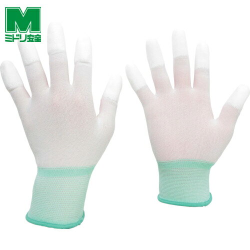 ミドリ安全 作業手袋 品質管理用手袋 指先コート 10双入 Mサイズ (1袋) 品番:MCG501N-M ウレタン背抜き手袋