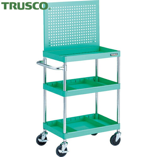 トラスコ フェニックスワゴン 省音 600X400 仕切2段付 上部パンチングパネル仕様 YG色 (1台) PEW-P963S..