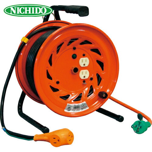 日動工業 NICHIDO 電工ドラム 延長コードリール びっくリール アース付 30m (1台) 品番：RND-E30S