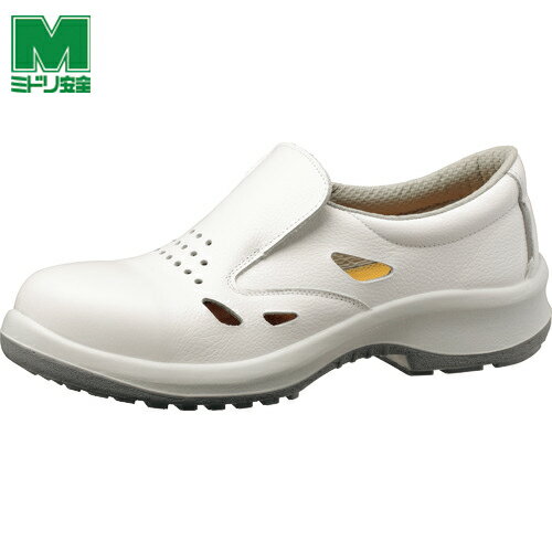ミドリ安全 通気構造スリッポンタイプ静電安全靴 プレミアムコンフォートシリーズ PRM200ホワイト通気静電 25.0cm(1足) 品番:PRM200S-TUUKI-W-25.0
