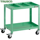 トラスコ TRUSCO ツールワゴン ラビットワゴン 600X400 仕切2段付 ゴム車輪 ヤンググリーン (1台) 品番:RBW-662S2 YG