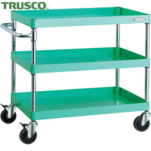 トラスコ フェニックスワゴン 省音 750X500XH740 3段 YG色 (1台) PEW-773C-YG