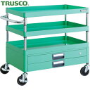 トラスコ フェニックスワゴン 省音 750X500XH740 2段引出付 YG色 (1台) PEW-773X-YG