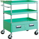 トラスコ フェニックスワゴン 省音 600X400XH880 2列引出付 YG色 (1台) PEW-963W-YG