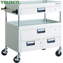トラスコ フェニックスワゴン 省音 750X500XH880 引出付 W色 (1台) PEW-972VWZ-W