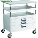 トラスコ ツールワゴン フェニックスワゴン 抗菌 省音 750X500XH880 引出 天板付 ホワイト (1台) 品番:PEW-972VXT-W