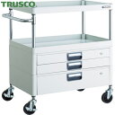 トラスコ フェニックスワゴン 省音 750X500XH880 引出付 W色 (1台) PEW-972VX-W