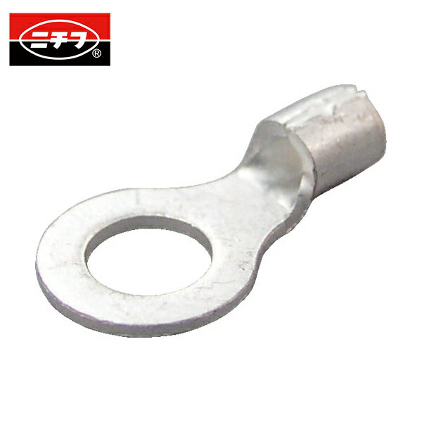 ニチフ 裸圧着端子 R形（100P）より線1.04〜2.63 外寸15 (1Pk) 品番：R 2-10