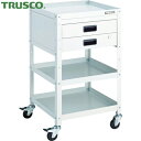 トラスコ TRUSCO ツールワゴン ラビットワゴン 500X500 引出2段付 ゴム車輪 ホワイト (1台) 品番:RBW-953X W