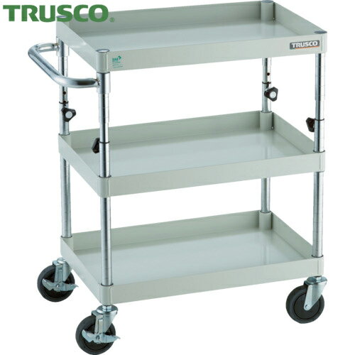 TRUSCO(トラスコ) ツールワゴン フェニックスワゴン 省音 750X500XH880〜1130 3段 ホワイト (1台) 品番：PEW-A973-W