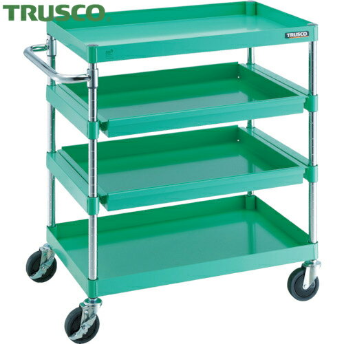 トラスコ フェニックスワゴン 省音 750X500 4段 スライド2段付 W色 (1台) PEW-972M2-W