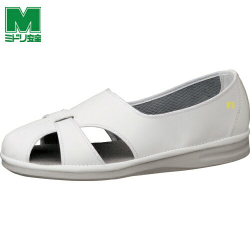 ミドリ安全 静電作業靴 PS−01S ホワイト 24.0cm (1足) 品番：PS-01S-W-24.0