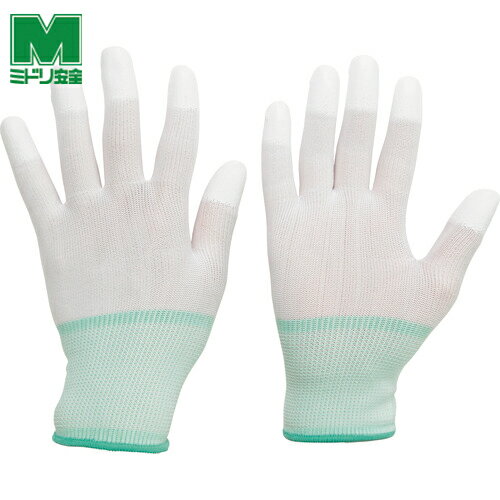ミドリ安全 作業手袋 ポリエステル手袋 指先コート SPU-131N M 10双入 (1袋) 品番:SPU-131N-M ウレタン背抜き手袋