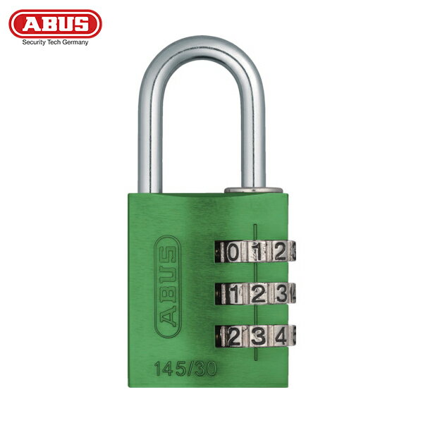 ABUS アバス ナンバー可変式南京錠 145-30 グリーン (1個) 品番:145-30-GR
