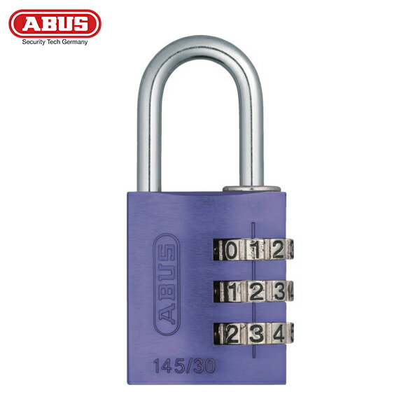 ABUS(アバス) ナンバー可変式南京錠 145-30 パープル (1個) 品番：145-30-PU