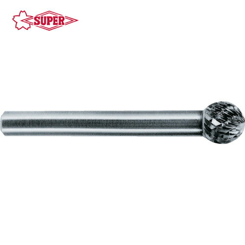 スーパーツール(SUPERTOOL) スーパー超硬バー ロングシャンク径6mm(卵型)ダブルカット 刃径：9.5 (1本)..