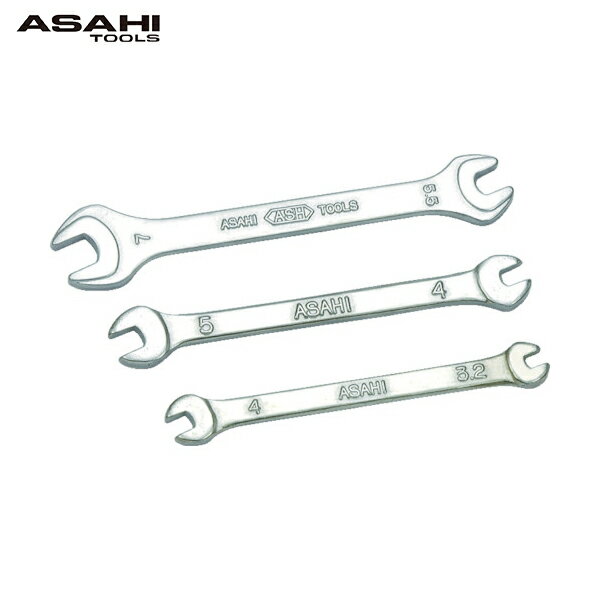 ASH 旭金属工業 日本製 プロ用 六角ボルト ナットの締結 マイクロ両口スパナ 5.5mm×7mm (1丁) 品番：SMC0507