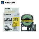 キングジム KING JIM テプラ PROテープ 24mm キレイにはがせるラベル/黄ラベル/黒文字 長さ8m (1個) 品番:SC24YE