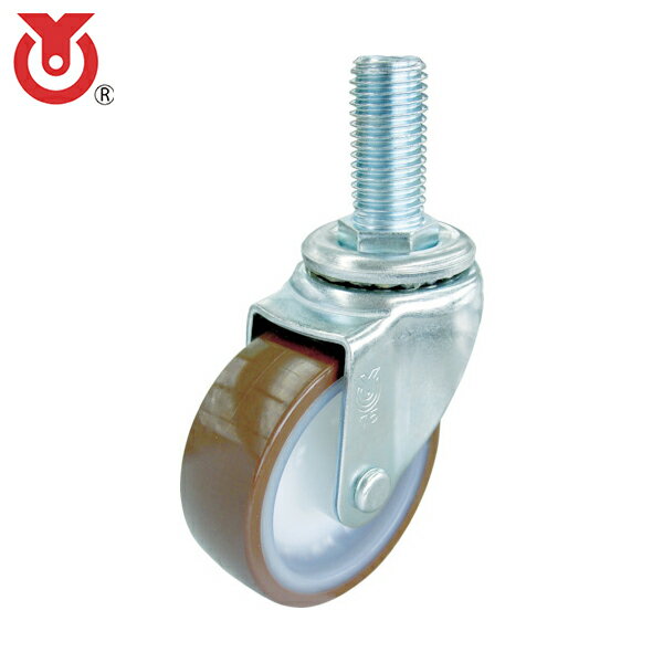 ユーエイキャスター ねじ込み式 自在 キャスター ウレタン 車輪径50mm Sタイプ ST型 ネジ寸法W3/4×40山数10 (1個) 品番：ST-50UR-W3/4-40