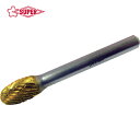 SUPERTOOL スーパーツール スーパー超硬バー チタンコーティング ロー付タイプ 卵型(ダブルカット)刃径:9.5mm 軸径:6.0mm (1本) 品番:SBT6C02(4)