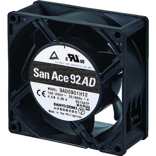 SanAce(山洋電気) ACDCファンセットモデル(92×38mm センサ無) (1台) 品番：ST1-9AD0901H12