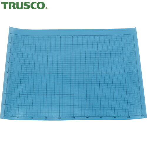 トラスコ TRUSCO 液晶保護フィルム フッ素光沢 基材100ミクロン シリコン粘着剤50ミクロン 400×500MM 方眼印刷、R定規付 (1枚) 品番:T...