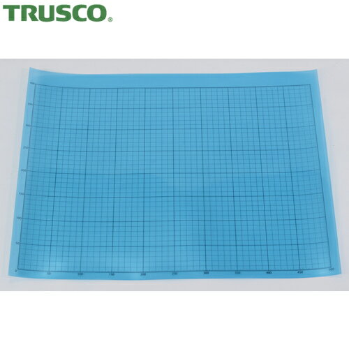 トラスコ TRUSCO 液晶保護フィルム フッ素反射防止 基材100ミクロン シリコン粘着剤50ミクロン 400mm×500mm 方眼印刷、R定規付 (1枚) ...