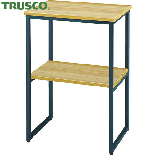 TRUSCO(トラスコ) 電話台 500X350X730H 木天板＋黒脚 (1台) 品番：TC5035NA-BK