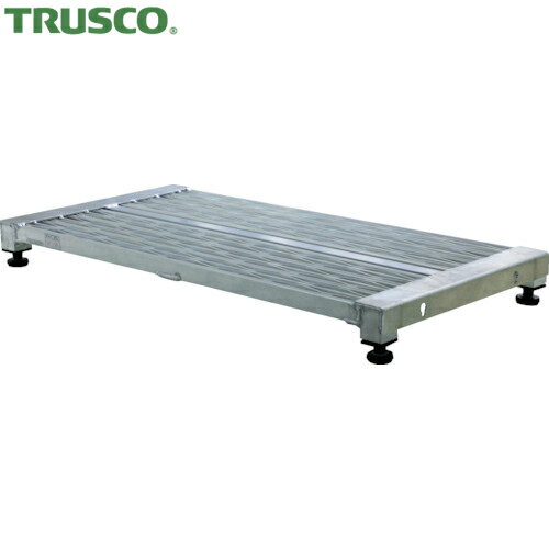 トラスコ TRUSCO 低床式アルミ製ステップ グレーチング仕様 900×450×H90～120 (1台) 品番：TFSG-0945AL