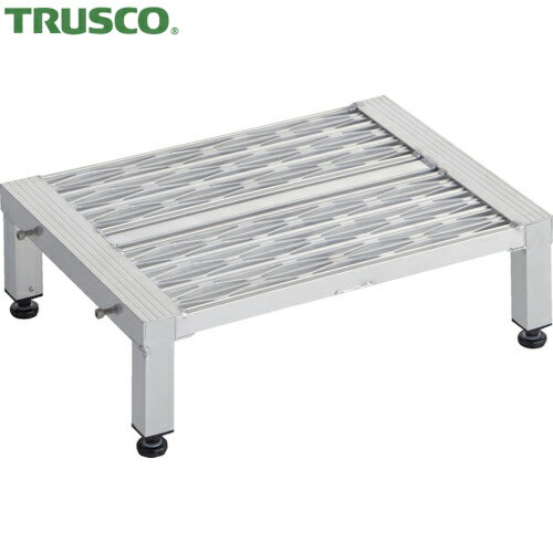 トラスコ TRUSCO 高床式アルミ製ステップ グレーチング仕様 600×450×H190～220 (1台) 品番：TFSGH-0645AL