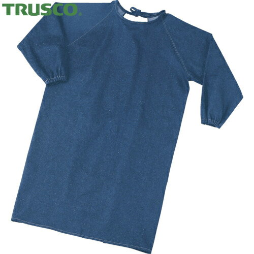 トラスコ TRUSCO 作業用エプロン ジーンズ保護具 袖付前掛 Lサイズ (1枚) 品番：TGE-SM-L