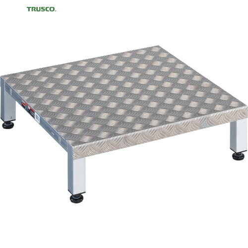 トラスコ TRUSCO 高床式アルミ製ステップ 600×600×H190～220 (1台) 品番：TFSH-0660AL
