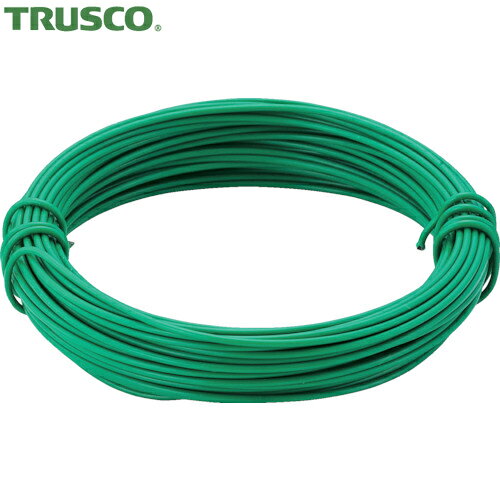 TRUSCO(トラスコ) カラー針金 ビニール被覆タイプ グリーン #20 線径0.9mm 1kg (1巻) 品番：TCW-09GN