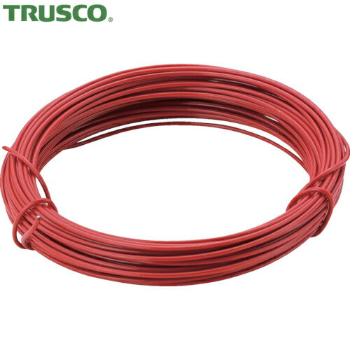 トラスコ TRUSCO カラー針金 小巻タイプ 赤 20番手 線径0.9mm×15m (1巻) 品番：TCWS-09R