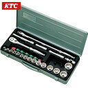 KTC 京都機械工具 12.7sq.ソケットレンチセット(21点) 差込角12.7mm 21点セット 6角 12角 (1S) 品番:TB415X